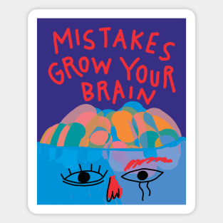 Mistakes grow your brain - Minimal Abstract Shapes Lettering Magnet